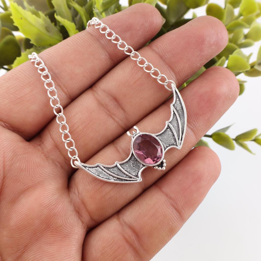 Rhodolite Beautiful Gemstone Pendant, 925 Sterling Silver Adorable Jewelry For Love, Handmade Dazzling Jewelry For Gift