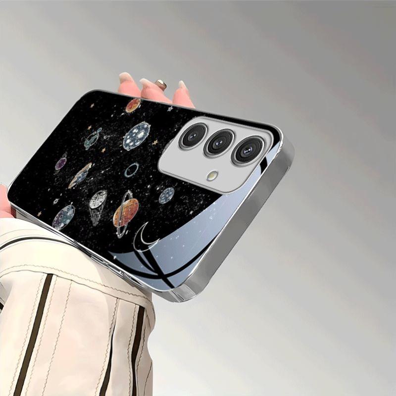 Sternenhimmel Universum Hochwertige Handyhülle Galvanisierte Glas-Handyhülle für Samsung Galaxy S26 S25 S24 S23 S22 S21 FE, Ultra, Plus