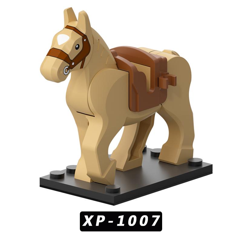 

MOC военный боевой конь подходит для мини-фигурок, строительные блоки, аксессуары, детские игрушки для мальчиков, подарок