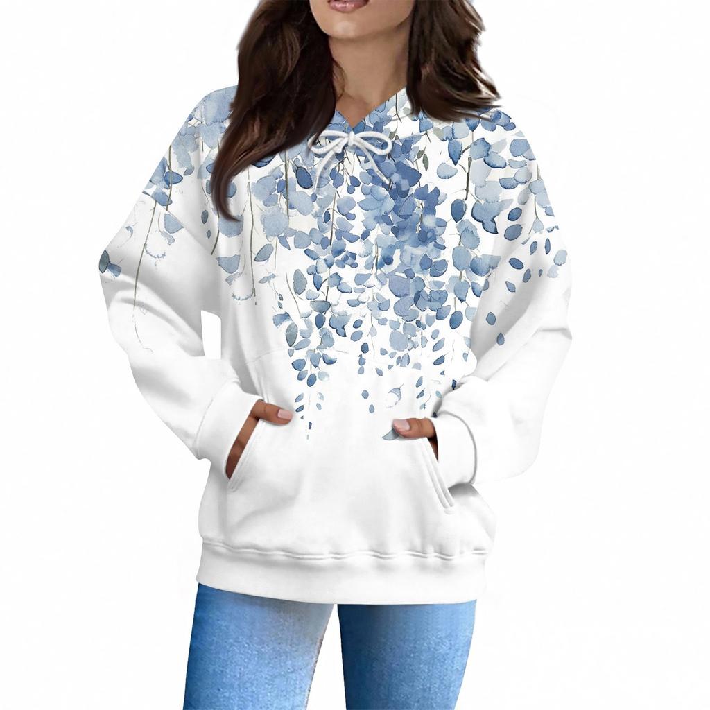 Women's Fashion Daily Casual Hoodie Long Sleeve Printed Top