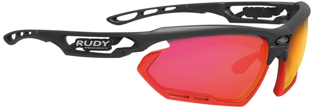 RUDYPROJECT Sports Sunglasses with Polarized FOTONYK Photonic Black 3FX HDR Multi Laser Red Lenses, Frame/Polar Lenses, SP456206-0001