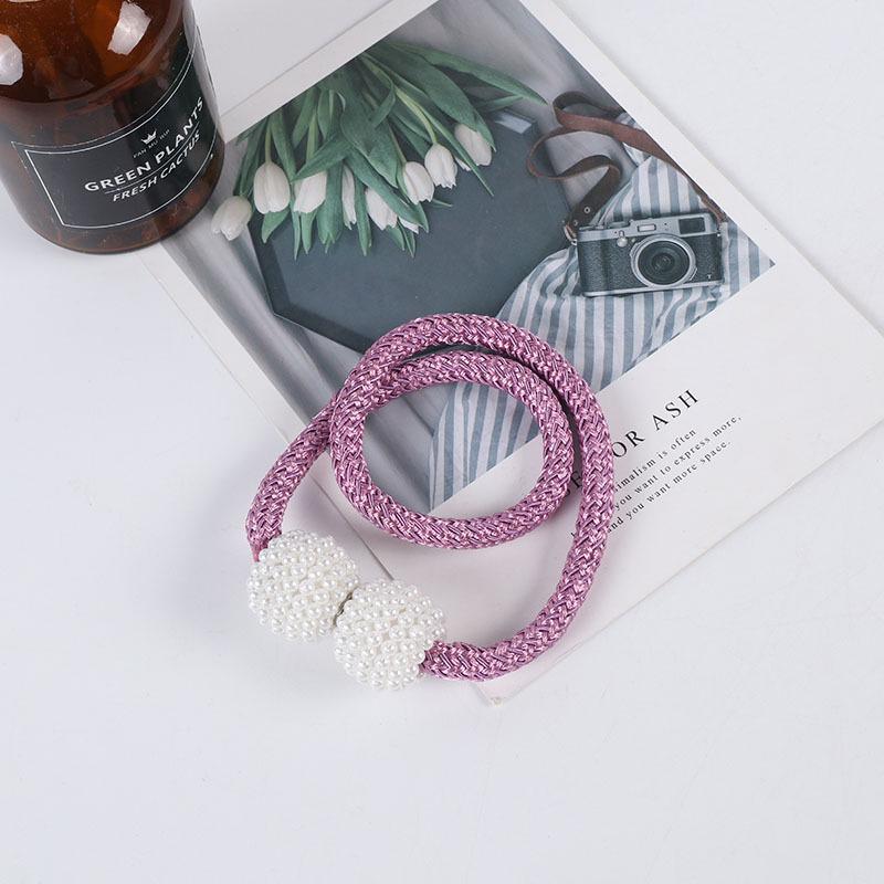 Pearl Magnetic Curtain Tieback Buckle - No-Punch Tie Rope Accessory