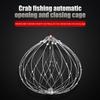 Fishing Net Cage Automatic Open Closing Fishing Crab Trap Net Steel Wire Collapsible for Saltwater Seawater