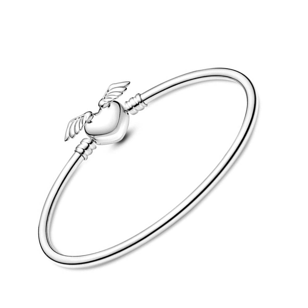 Pulseira de coração de prata esterlina 925 By Your Side com pingentes de charme originais para meninas e mulheres, presente de amor
