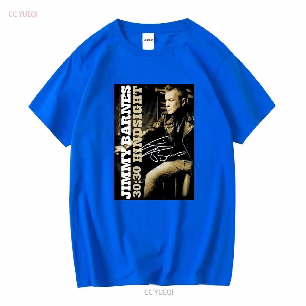 Retro Hindsight JIMMY BARNES T-shirt Svart S 5XL LE371 långa eller korta ärmar vintage Tvättad streetwear designkläder