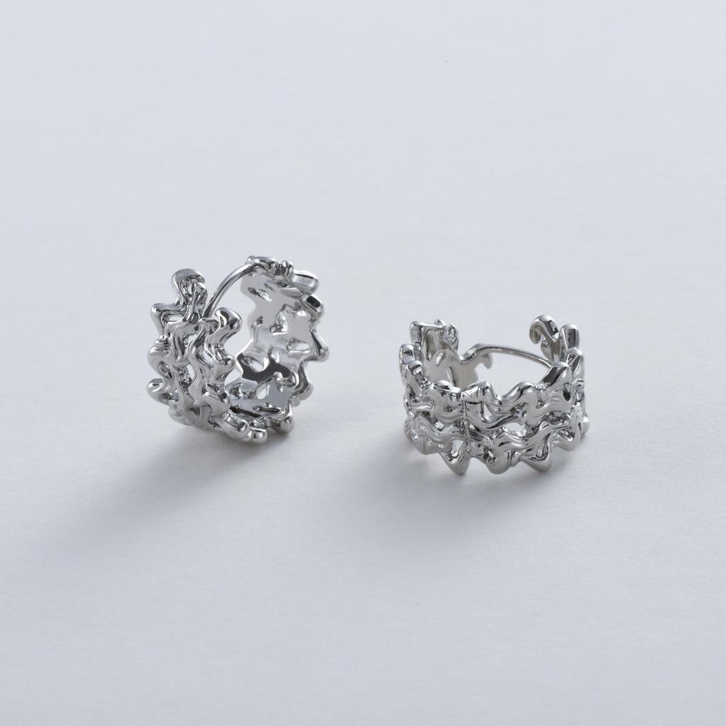 Simple Niche Design Irregular Texture Ear Buckles Earrings Cold Wind High-Grade Light Luxury Temperament Earrings
