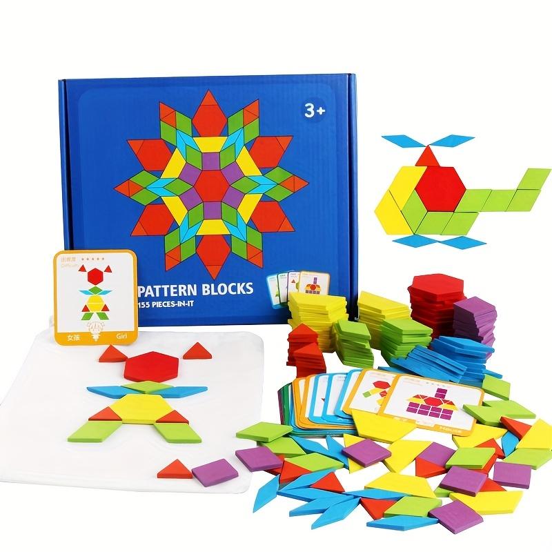 DIY Children's Wooden Toys 155pcs Wooden Jigsaw Puzzle Board Set Colorful Montessori Educational Toys For Children Kids Gift