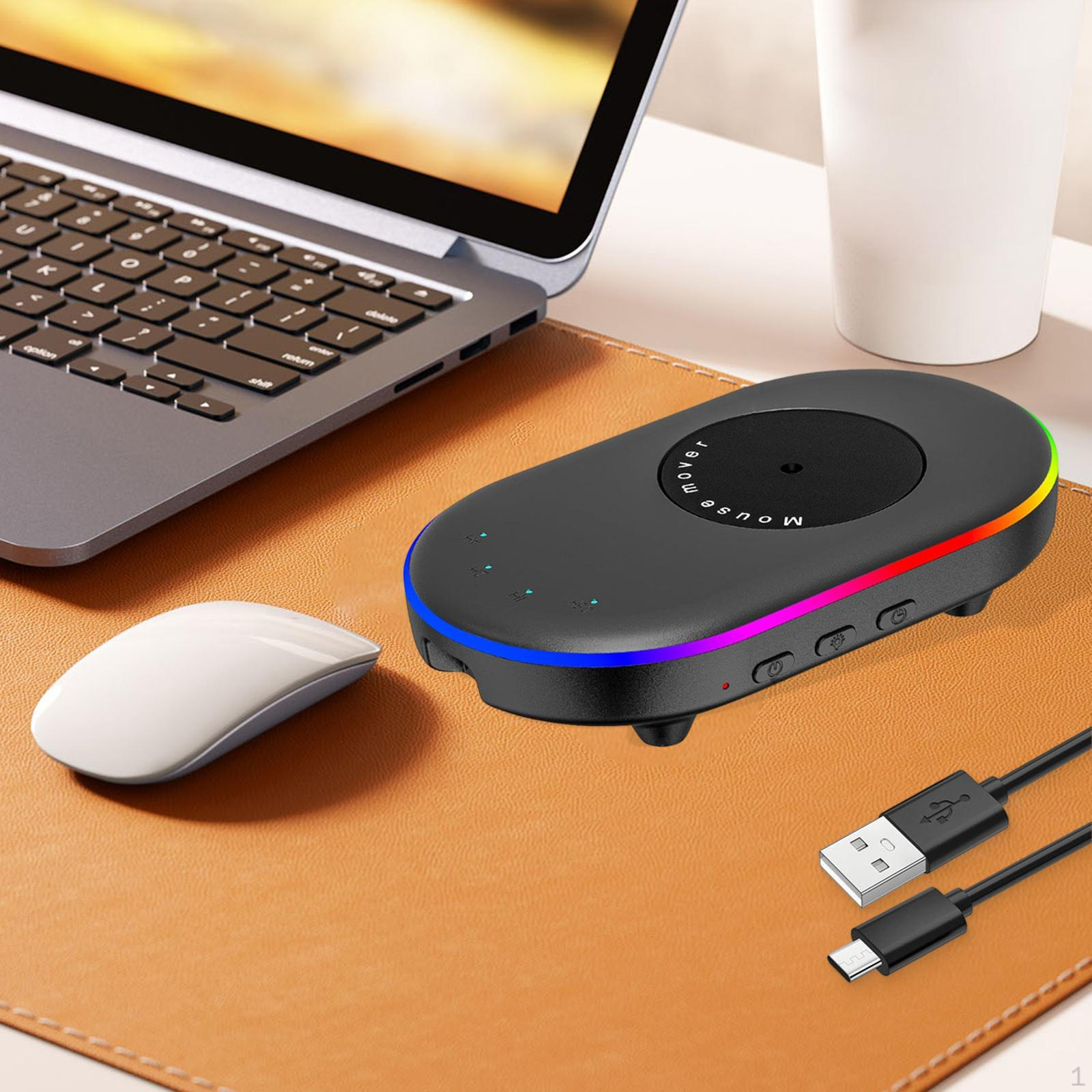 

Mice Jiggler Mover Undetectable Easy to Use Silent Keeps PC Active for Office Black