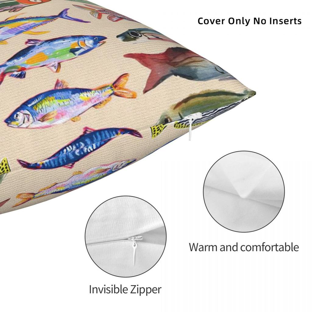Povlak na polštář Vintage design pstruha Ryby Povlak na polštář Kreslené ryby Povlak na polštář Do kanceláře Auta Domů Dekorativní povlaky na polštáře