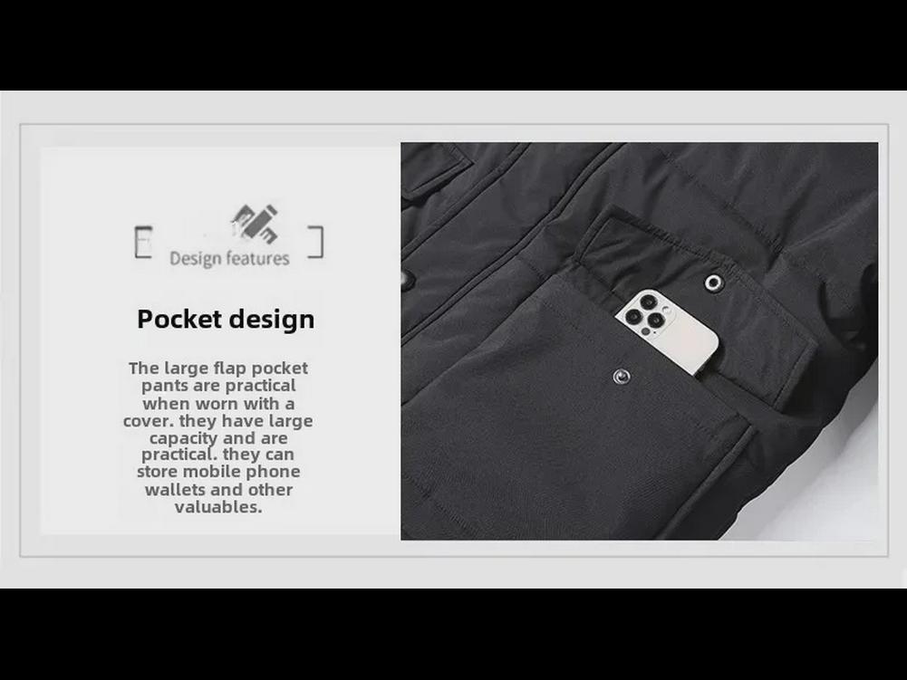 Men's Hooded Winter Cotton Coat: Warm, Thickened, Versatile, Medium-Long Jacket for Middle-Aged & Elderly