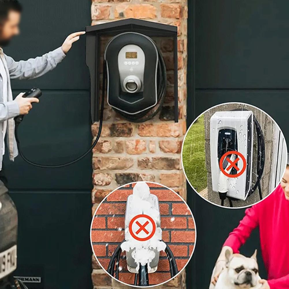 Wandbox Ladestation Wetterfestes Abdeckungsschutzdach Kit Wandmontierter Lader Rostbeständiger Legierungsstahl