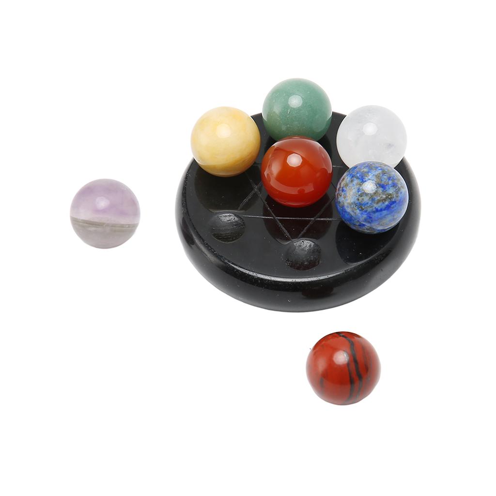7Pcs Chakra Stones with Obsidian Base Chakra Stones Healing Crystals Set for Beginners Professional