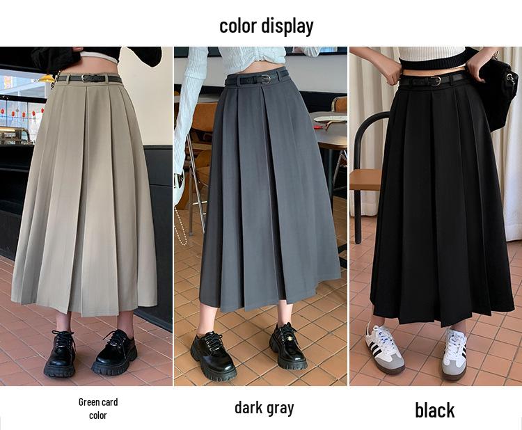 Women's Summer High-Waisted A-line Pleated Drape Skirt Suit