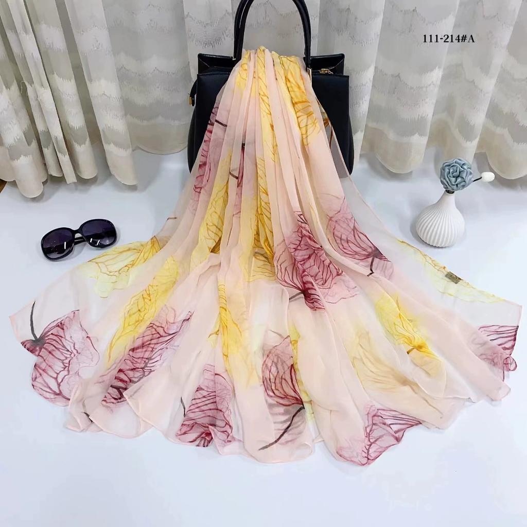 Silk Scarf Women Hijab Pashmina Long Beach Stoles Shawl Wrap Headbands Spring Warm Scarves Bandana Ladies Neckscarf Foulard