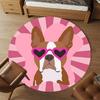 1pc dog heart Round Chair mat Area Rug - Non-Slip, Floor Mat for Office, Bedroom, and Indoor Decor c1125031