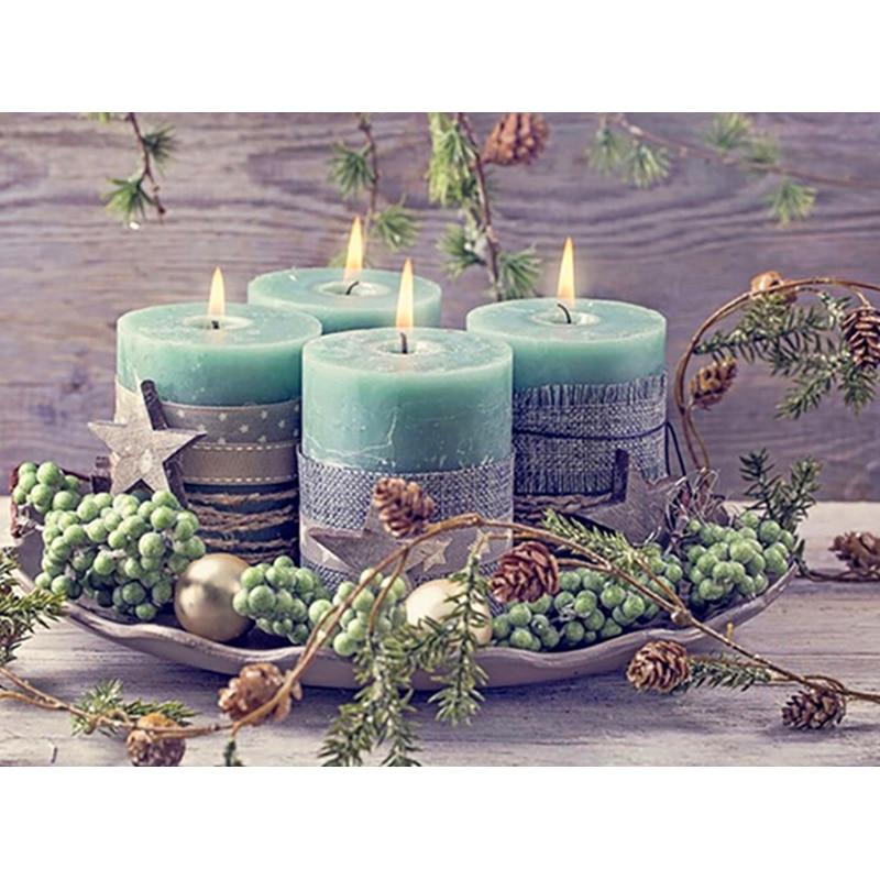 New 5D DIY Diamond Painting Snow Scene Diamond Embroidery Christmas Cross Stitch Full Round Drill Home Decor Manual Gift