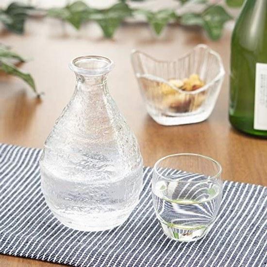 Toyo Sasaki Glass Sake Cold Fujimi Shouchikubai Bamboo Handle 100ml Made Japan Cup Ochoko Sakazuki Mount Fuji