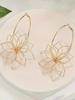 Fashion Flower Design Hoop Earrings, Trendy All-Match Jewelry for Party & Daily Wear