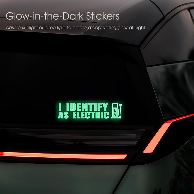 I Identify As A Electric Car Stickers Waterproof Reflective Decal Auto Door Window Rear Windshield Decoration for Tesla BYD