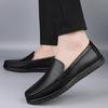 Men's Large Size Genuine Leather Casual Shoes - Non-Slip Thick Sole, Wear-Resistant, Ideal for Middle-Aged Wearers.