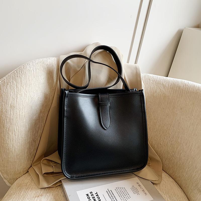 Premium bag fashionable and simple solid color tote tote bag versatile shoulder messenger women's bag