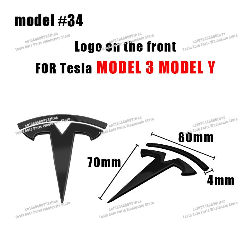 Car Badge Hood Front Grille Rear Trunk Decoration Sticker Accessories Tesla Model 3 Model Y Cybertruck Roadster SpaceX