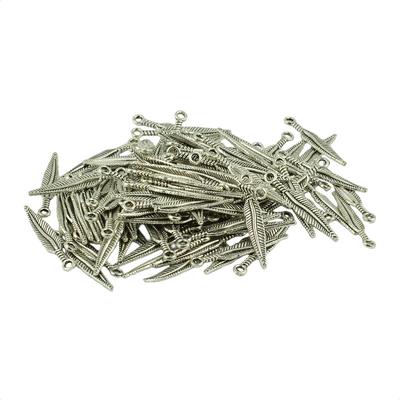 100 kusov tibetského striebra 3D prívesky z dlhého peria Šperky DIY výroba