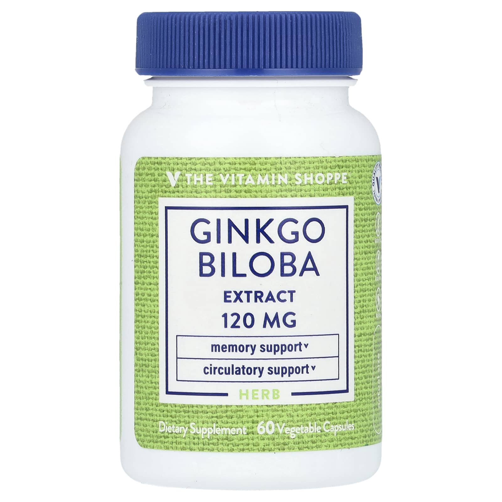 

Ginkgo Biloba Extract, 120Mg, 60 Veggie Capsules
