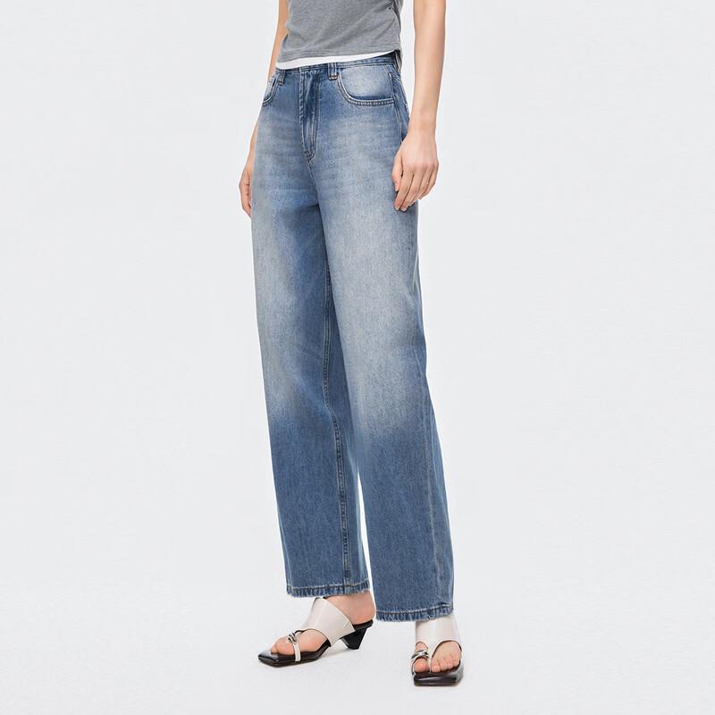 Tatu Women's 100% Cotton Washed Straight-Leg Jeans