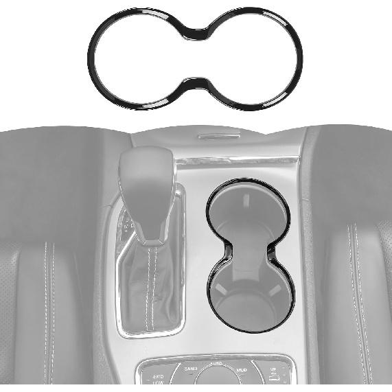 Cup Holder Trim Cover Frame Decorative Interior Accessories for Jeep Grand Cherokee 2011-2021 (Chrome)