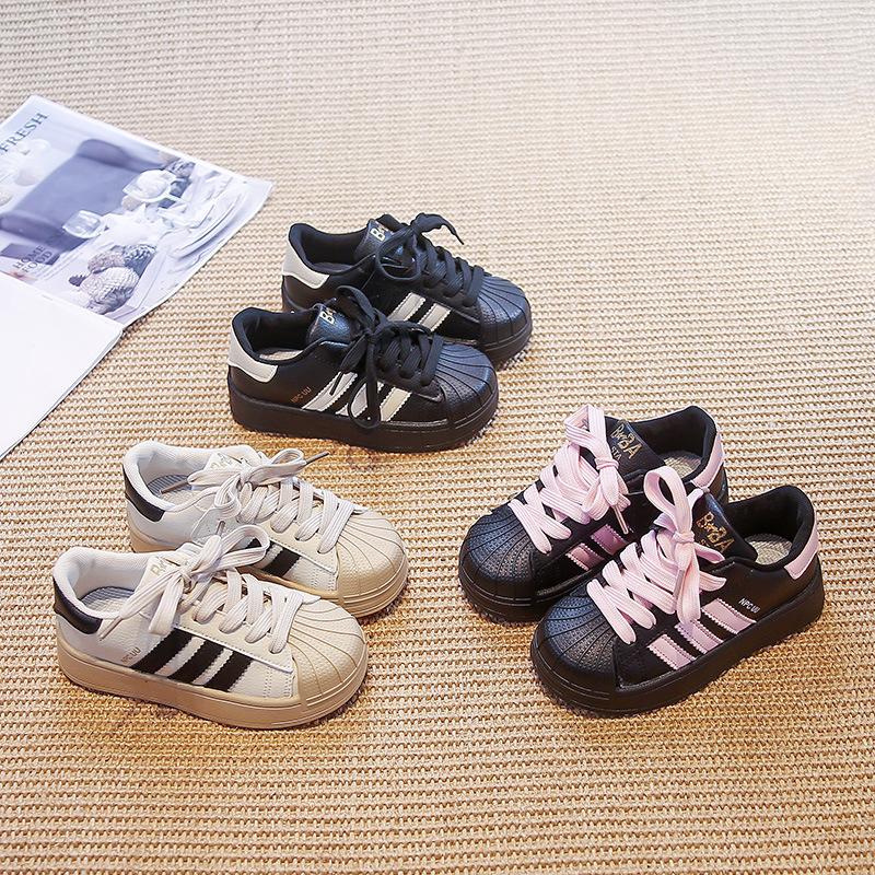 Girls' Shell-toe Sneakers with Soft Soles, New Autumn Model Children's Sports Shoes, Korean-style Versatile Casual Shoes for Older Boys