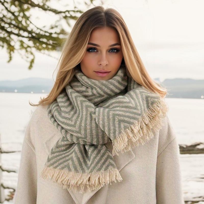 Fashion Winter Warm Plaid Print Travel Hijab Scarf Women Thick Cashmere Blanket Shawl Wraps Brand Pashmina Poncho Bufada