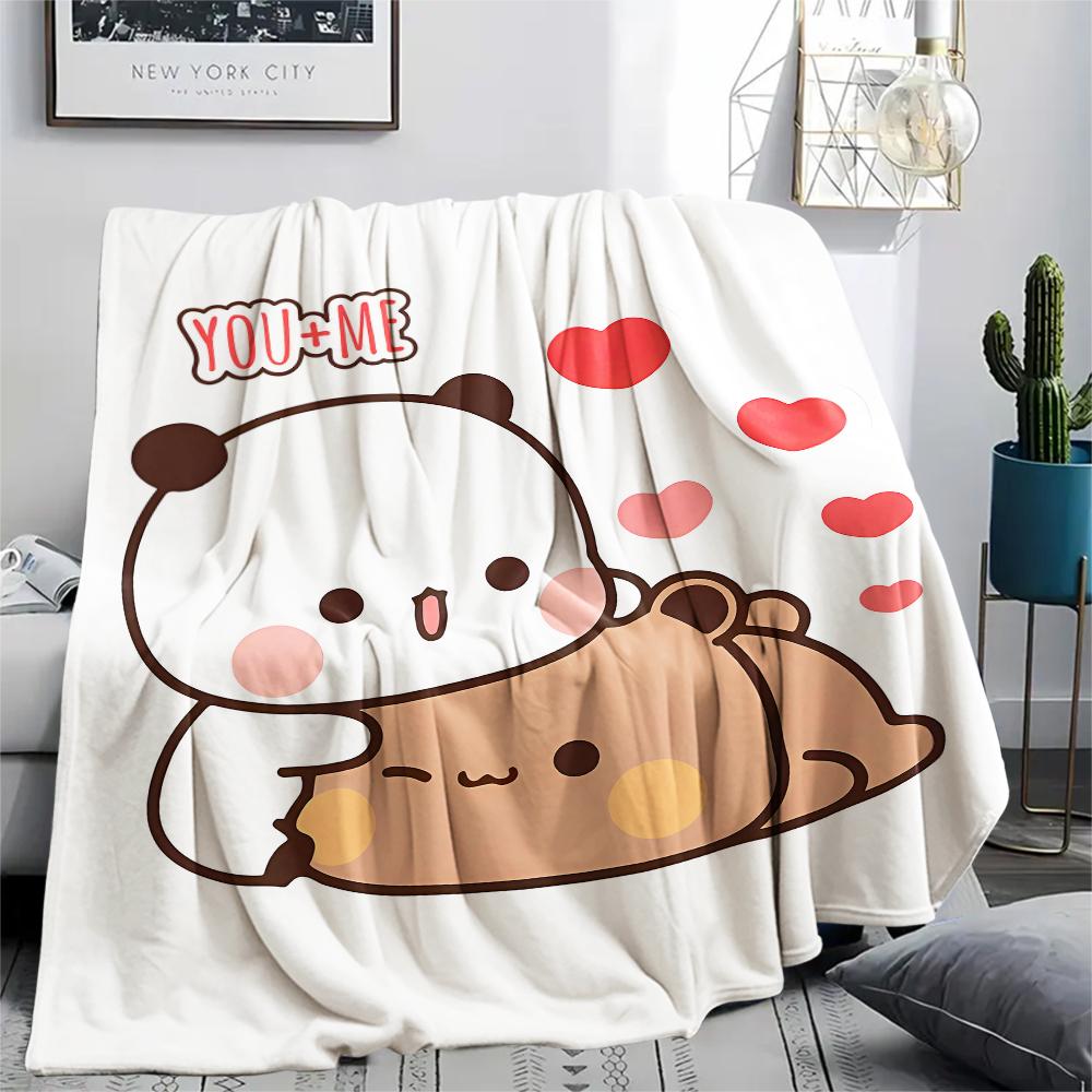 1PC Bubu Dudu Print Flannel Blanket, High quality All Seasons, Home Decor, Warmth and Comfort, Perfect for Christmas Gifts