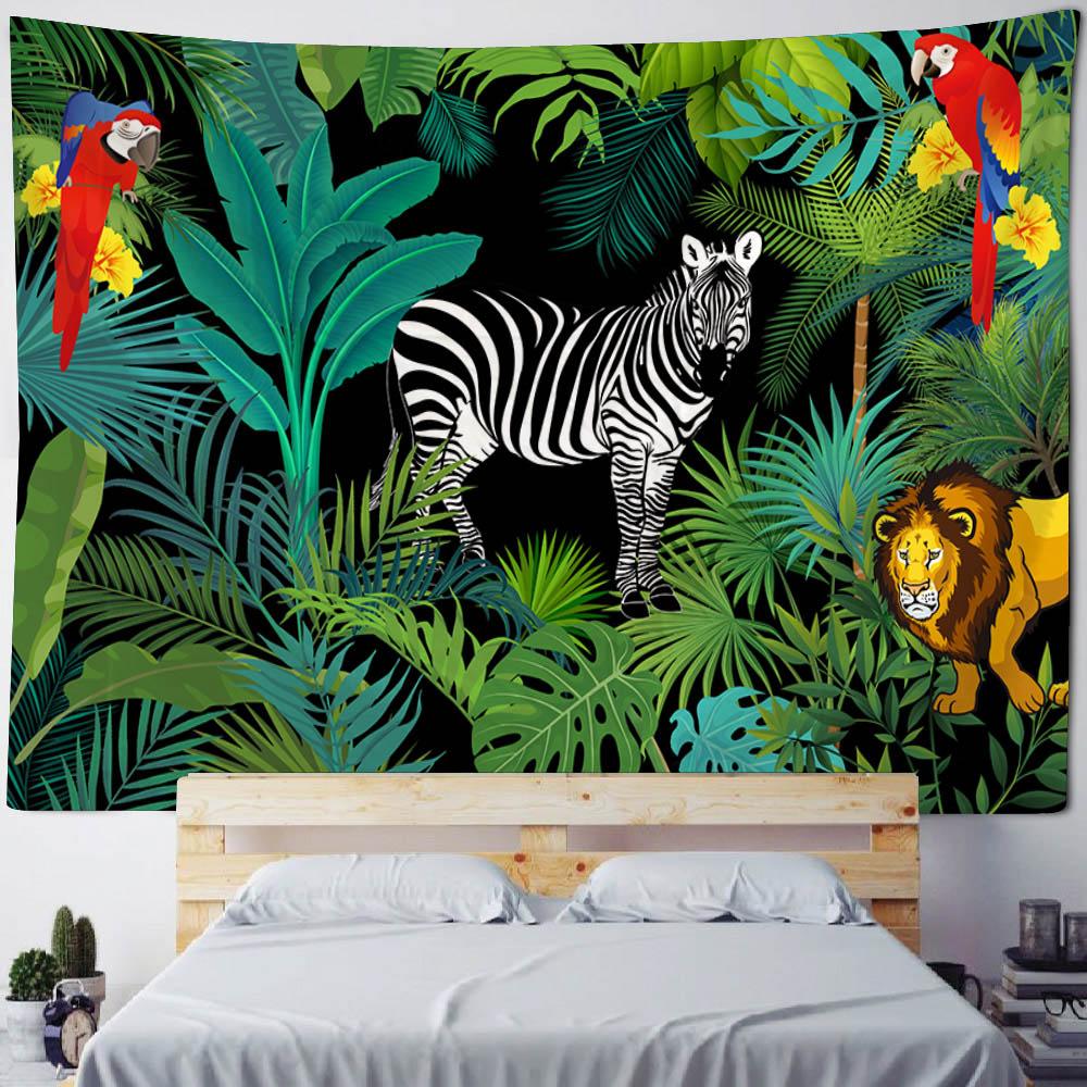 Tropical Plant Art Tapestry, Bedroom Wall Decoration, Living Room, Dormitory Wall Hanging, Bohemian Room Aesthetic Tapestry 70x100CM