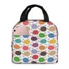 Colorful Hedgehogs Illustration Insulated Lunch Bag for Women Office Cooler Thermal Food Box Tote Portable Lunch Boxes Container