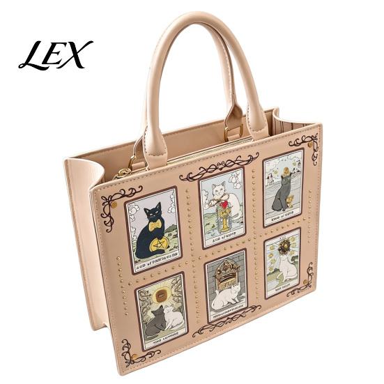 Unique Cute Cat Print Tote Women Bag, Faux Leather Shoulder Artistic Patterns, Casual Bag Stylish Crossbody Handbag for Work Daily Use Vintage Pattern