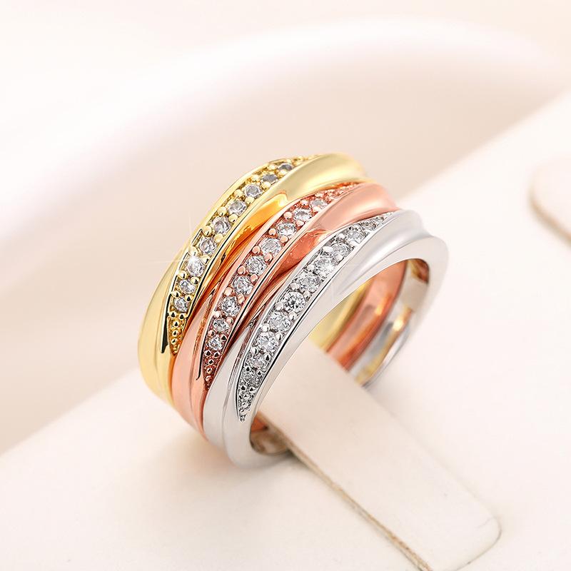 Japanese Light Luxury Micro-Inlaid Ring For Women, Fashionable Personalized Couple Niche Tide Ring, Daily Commuting Ring