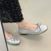Fashion Flats for Women Boat Shoes Elegant Office Lady Shoes Casual Women Flats Soft Comfortable Flat Shoes Gold Silver