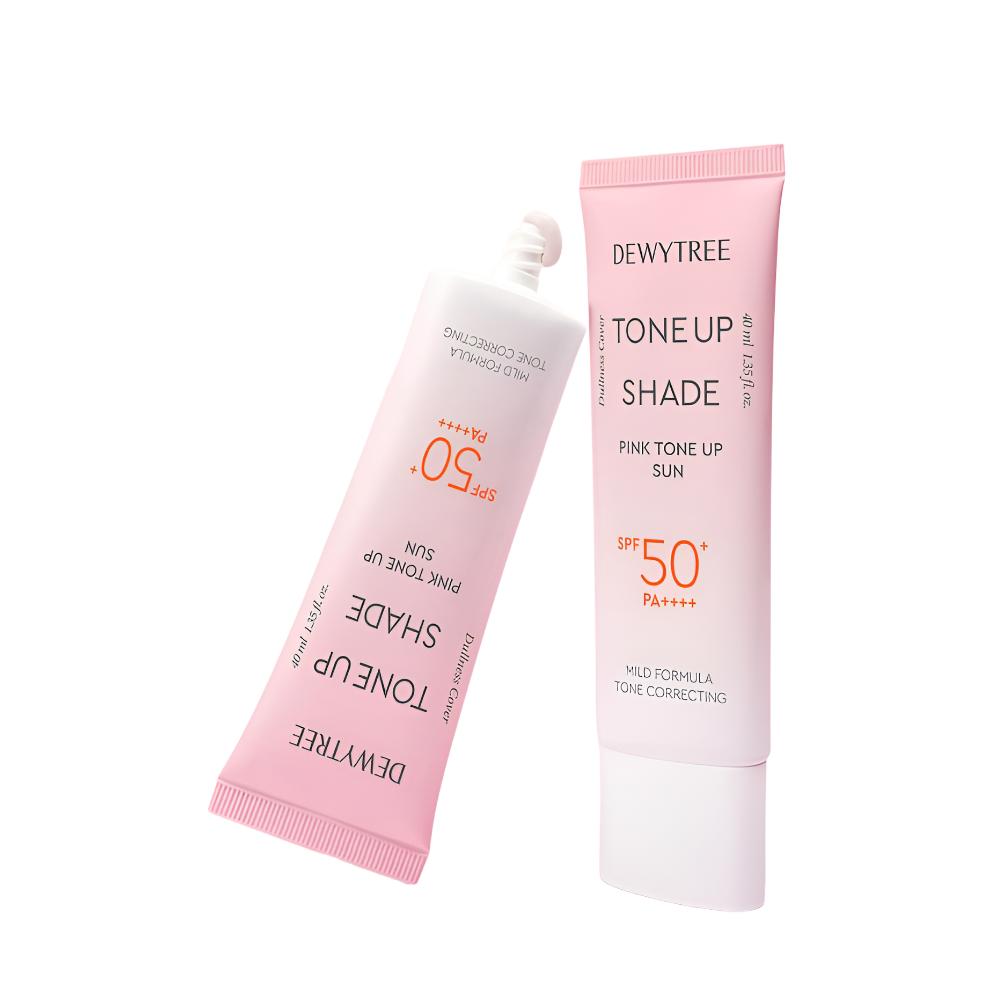 DEWYTREE Tone Up Shade Tone-Up Sunscreen SPF50+ PA++++ 40ml Color Correcting UV Protection (Pink, Cover, Green) 01 Pink