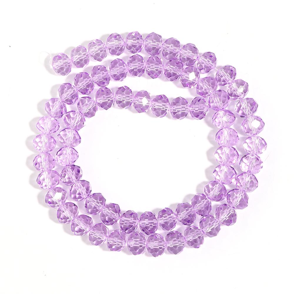3/4/6/8/10mm Light Purple Faceted Crystal Beads Glass Loose Spacer Beads For Jewelry Making DIY Bracelets Necklace Accessories