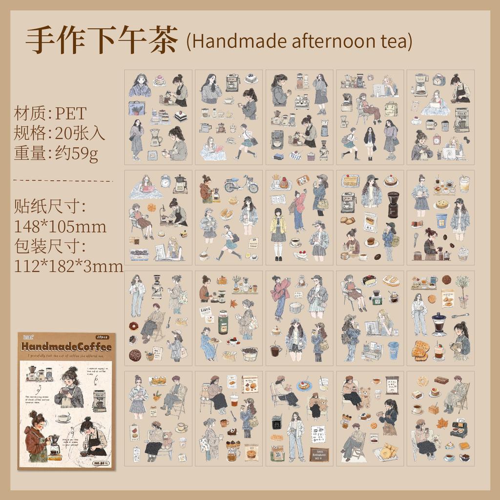 20-Sheet Minimalist Forest-Style Girl Creative Sticker Book, Simple Woodland Character Designs for Hand Account & DIY Crafts