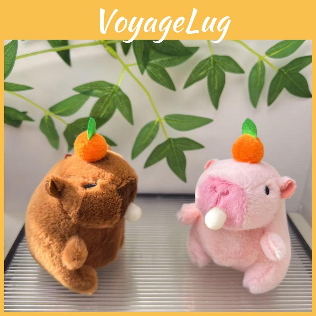 Charming And Brown Pink Capybara Plush Doll Bubble Blowing Keychain For Kids