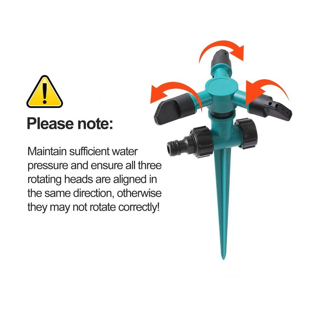 Adjustable Garden Sprinkler Three-Fork Watering System Large Area Rotating Sprinkler  Lawn