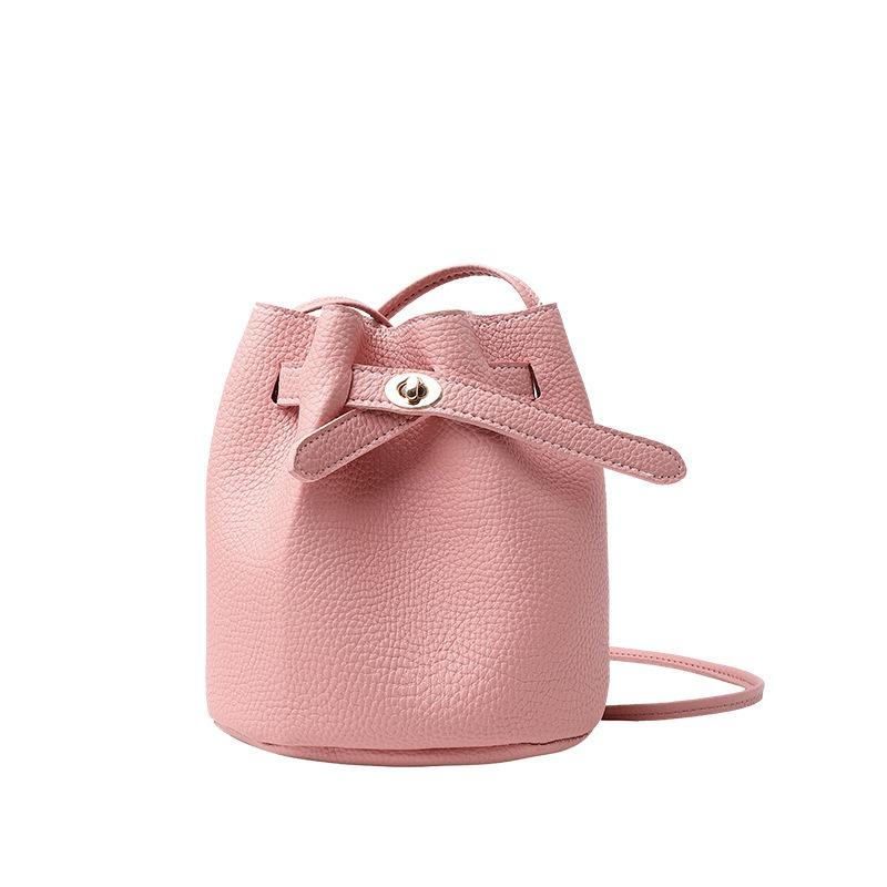 Tide Mini Bucket Women's Bag Fashion Casual Lychee Pattern Crossbody Shoulder Bag