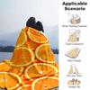 1pc Orange Printing Lightweight Flannel Blanket, Comfortable and Warm Blanket, for Camping Sofa Bed and Couch Office, Gift