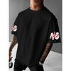 European sizes Print 'NEVER GIVE UP!' T-Shirt, Men'S Round Neck T-Shirt, Loose Fit, Short Sleeves - Perfect Casual Wear for Summer