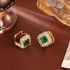 Double-sided Wearable Emerald Zirconia Vintage Elegant Earrings - Exquisite High-end Luxury Studs