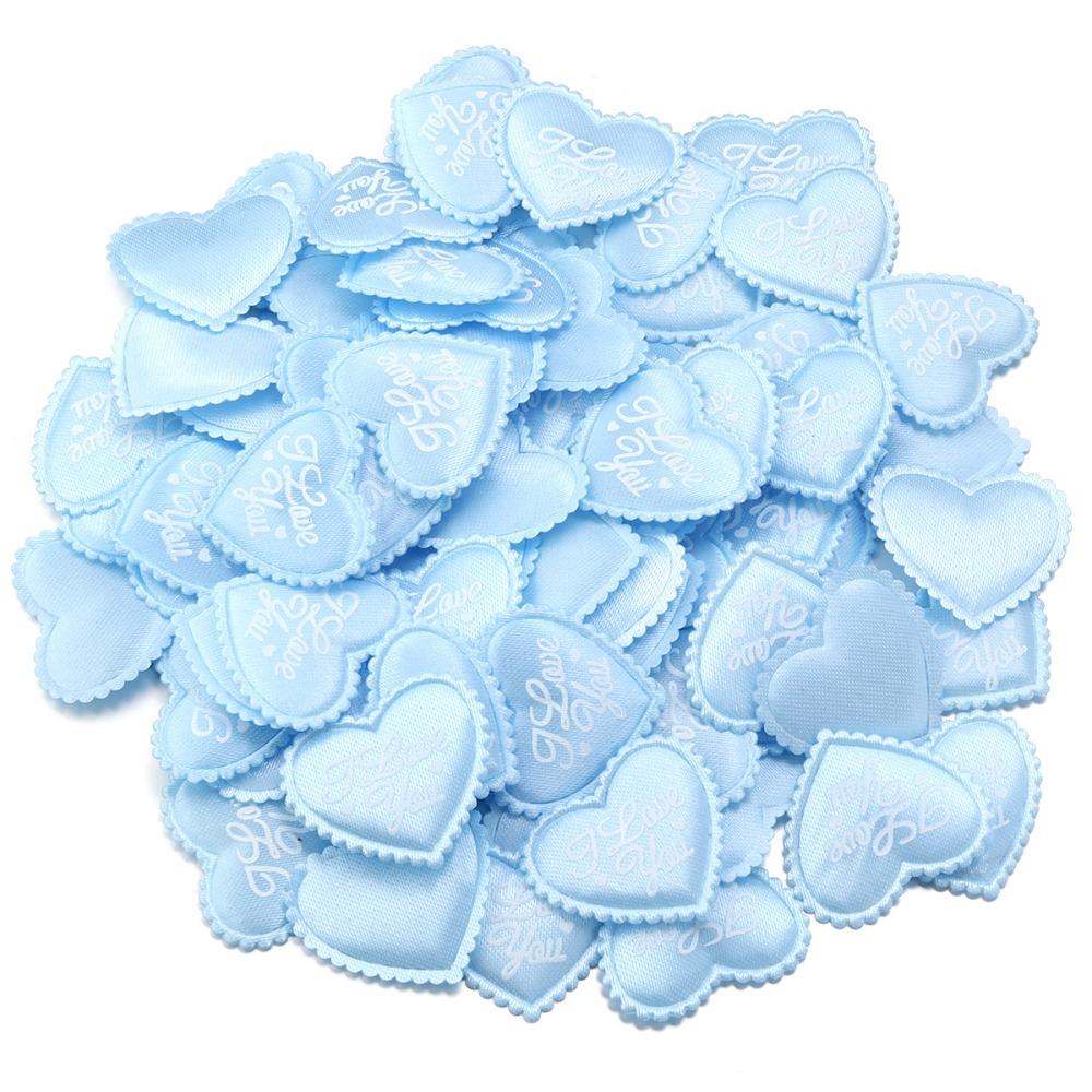 50PCS 35mm Diameter Satin Heart Petals Soft Texture Sponge Satin Material Wedding Petals Decoration Heart Shape