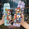 1PC Retro Astronaut Robot Space Pattern 750ml Color Plastic Sports Water Bottle Leakproof Flip Straw Lid Suitable for Sports Office Home Use