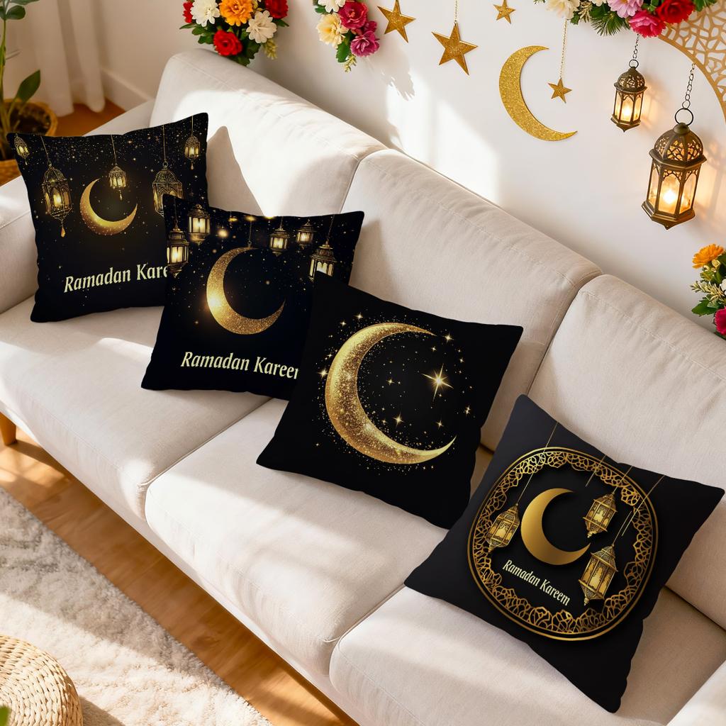 Moon Lantern Ramadan Pillowcase Printed Polyester 40/45/50cm Throw Pillowcover Decorative Sofa Cushion Pillowslip Home Decor